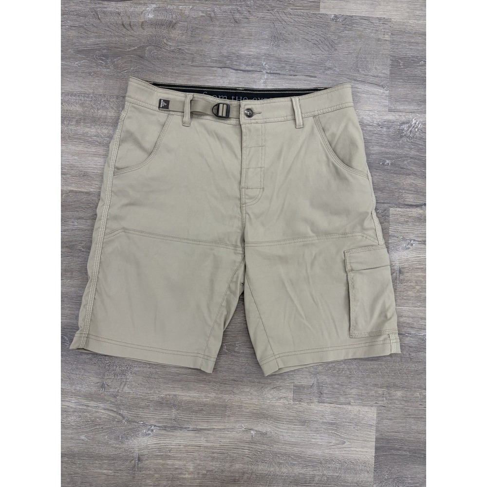 PrAna Shorts Mens 30 Beige Stretch Zion Cargo Hiking Outdoor Nylon 10" Inseam